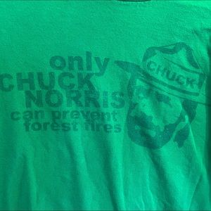 Vintage Chuck Norris “only you can prevent forest fires” shirt green size medium